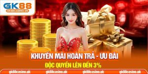 Khuyến mãi hoàn trả lên đến 3%